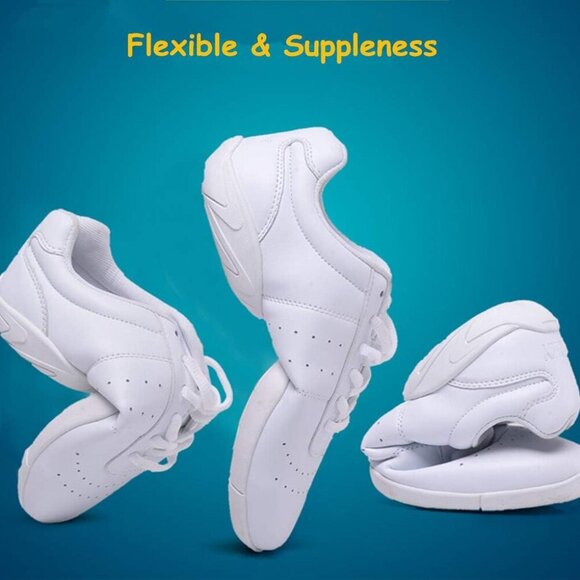 Cheerleading Shoes Synthetic Leather Lightweight Sport Sneakers for Teens Women - Picture 2 of 7